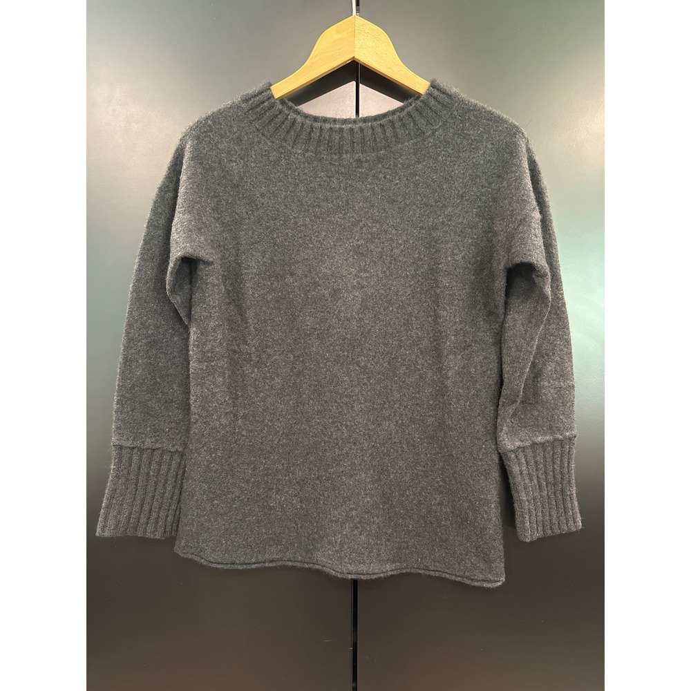 Vince Charcoal Gray 100% Cashmere Ribbed Trim Crew Neck Sweater XS V452177426